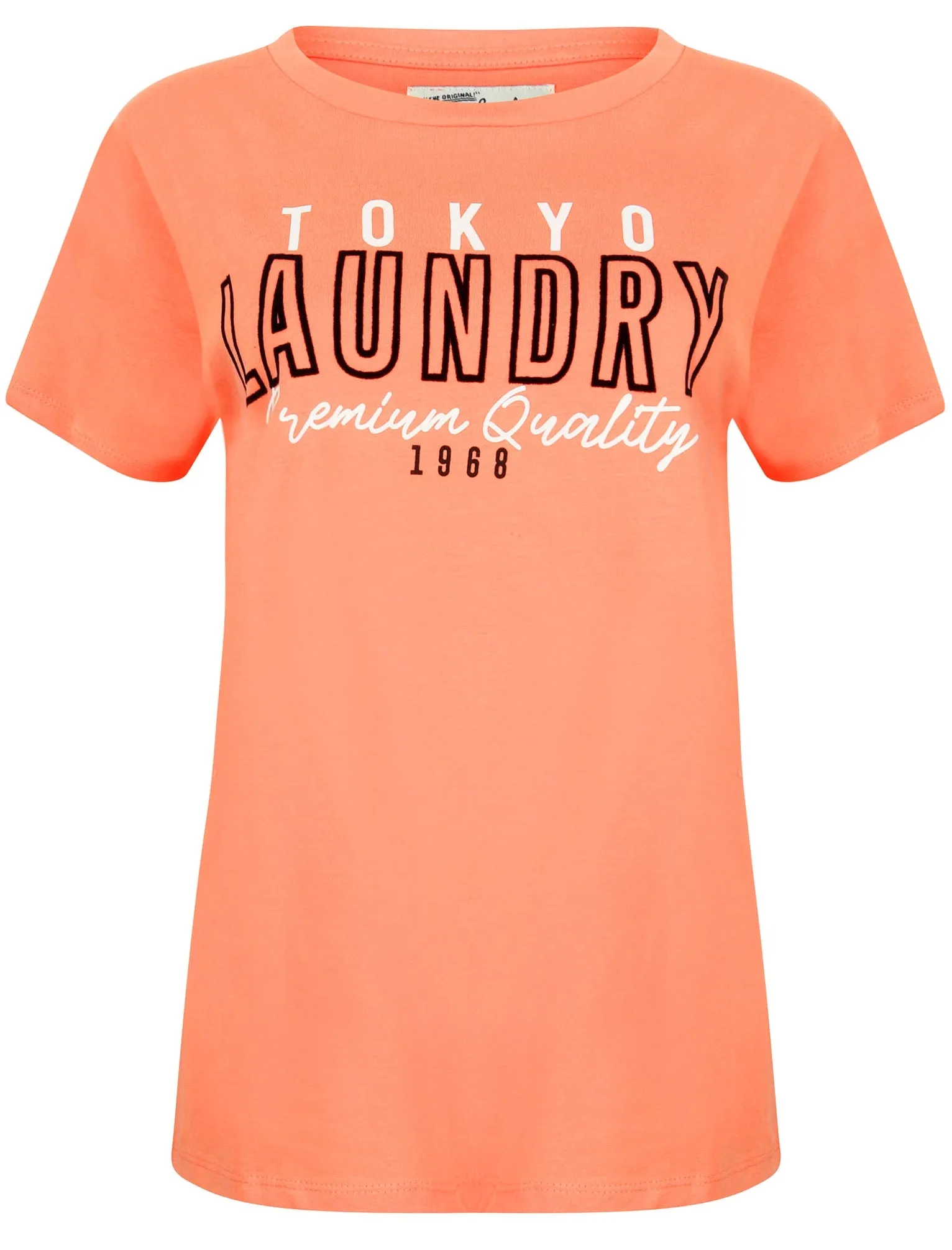 Nikita Motif Cotton Jersey T-Shirt In Sweet Peach - Tokyo Laundry