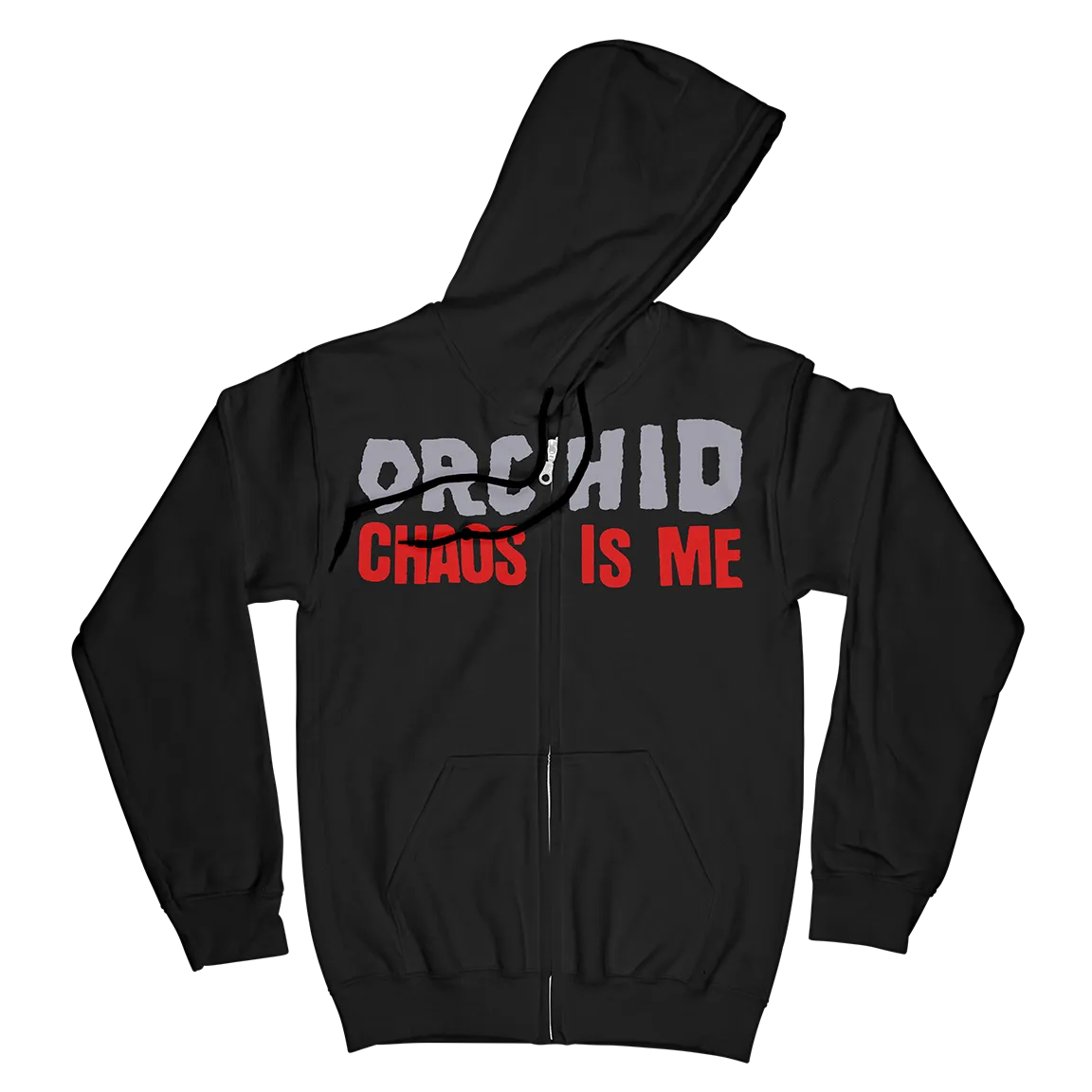 Orchid "Chaos Is Me" Black Zip Up Sweatshirt