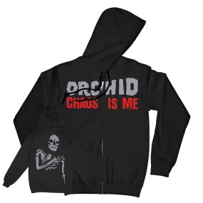 Orchid "Chaos Is Me" Black Zip Up Sweatshirt