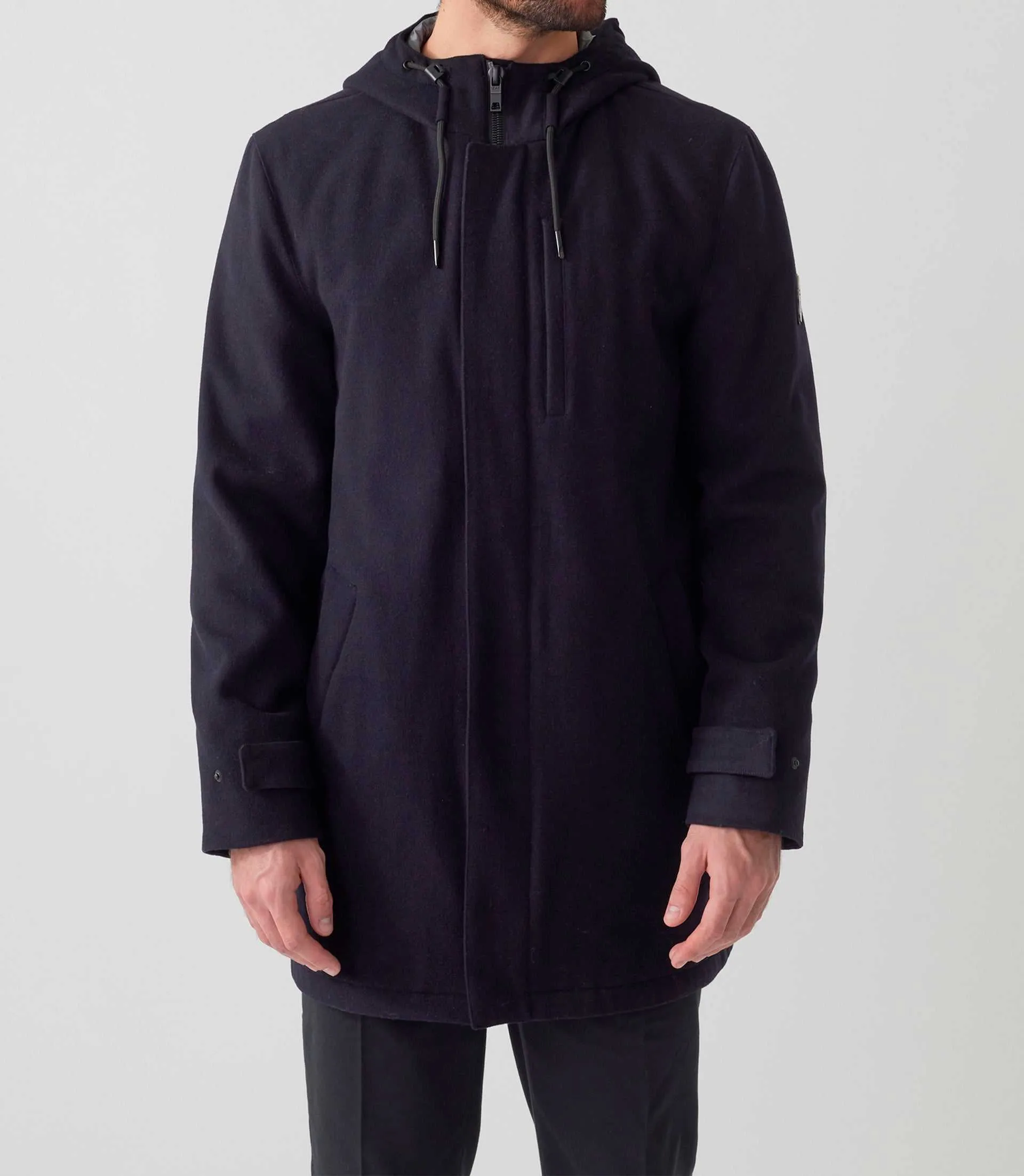 Parka laine à capuche marine "Neo"