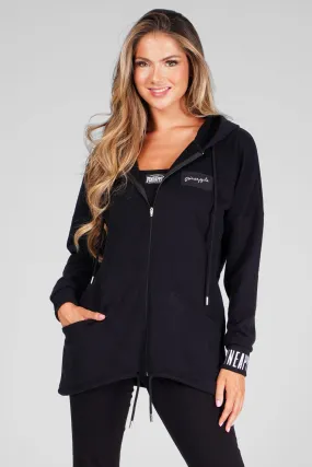 Parker Style Longline Zip Hoodie