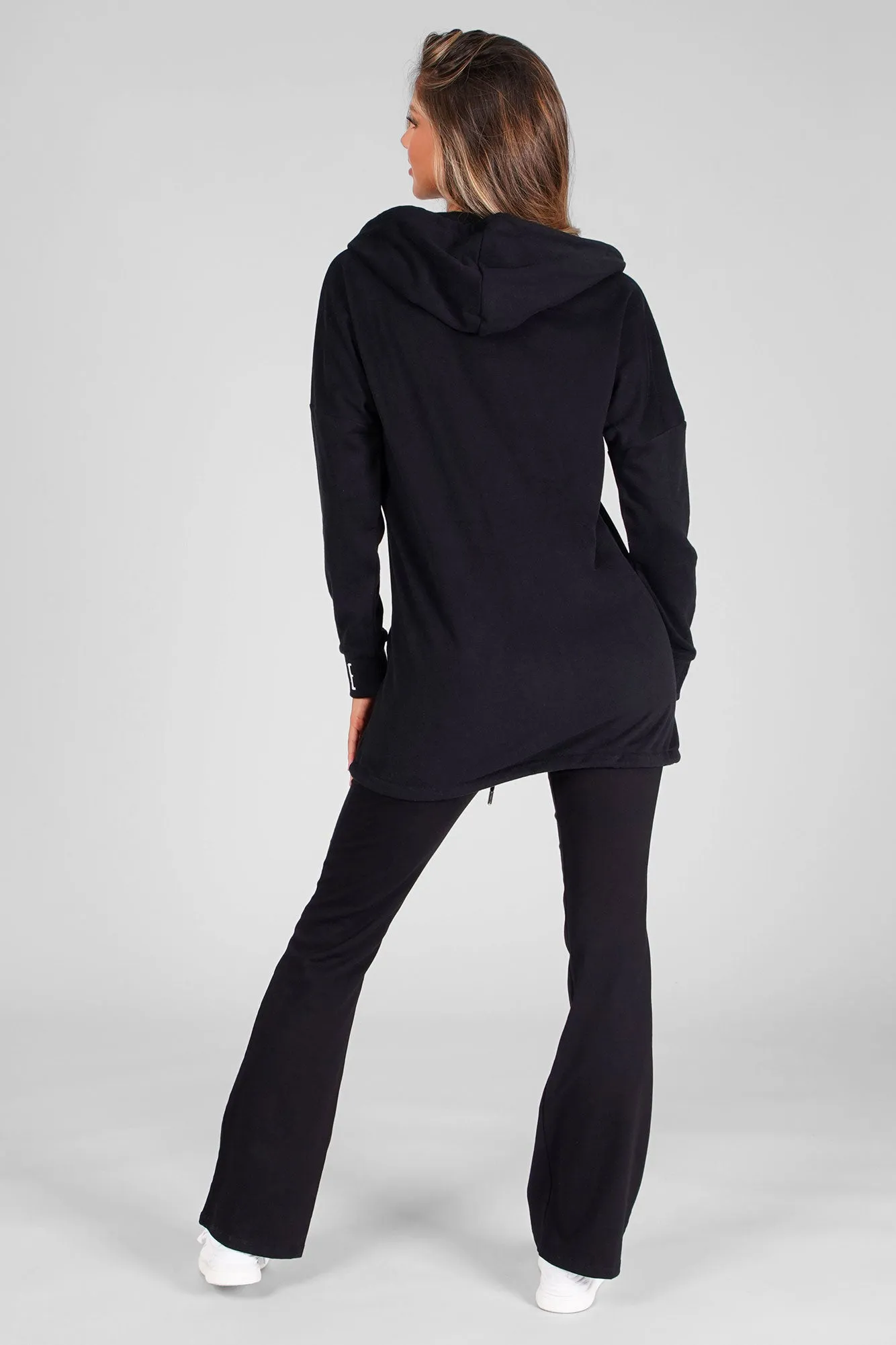 Parker Style Longline Zip Hoodie