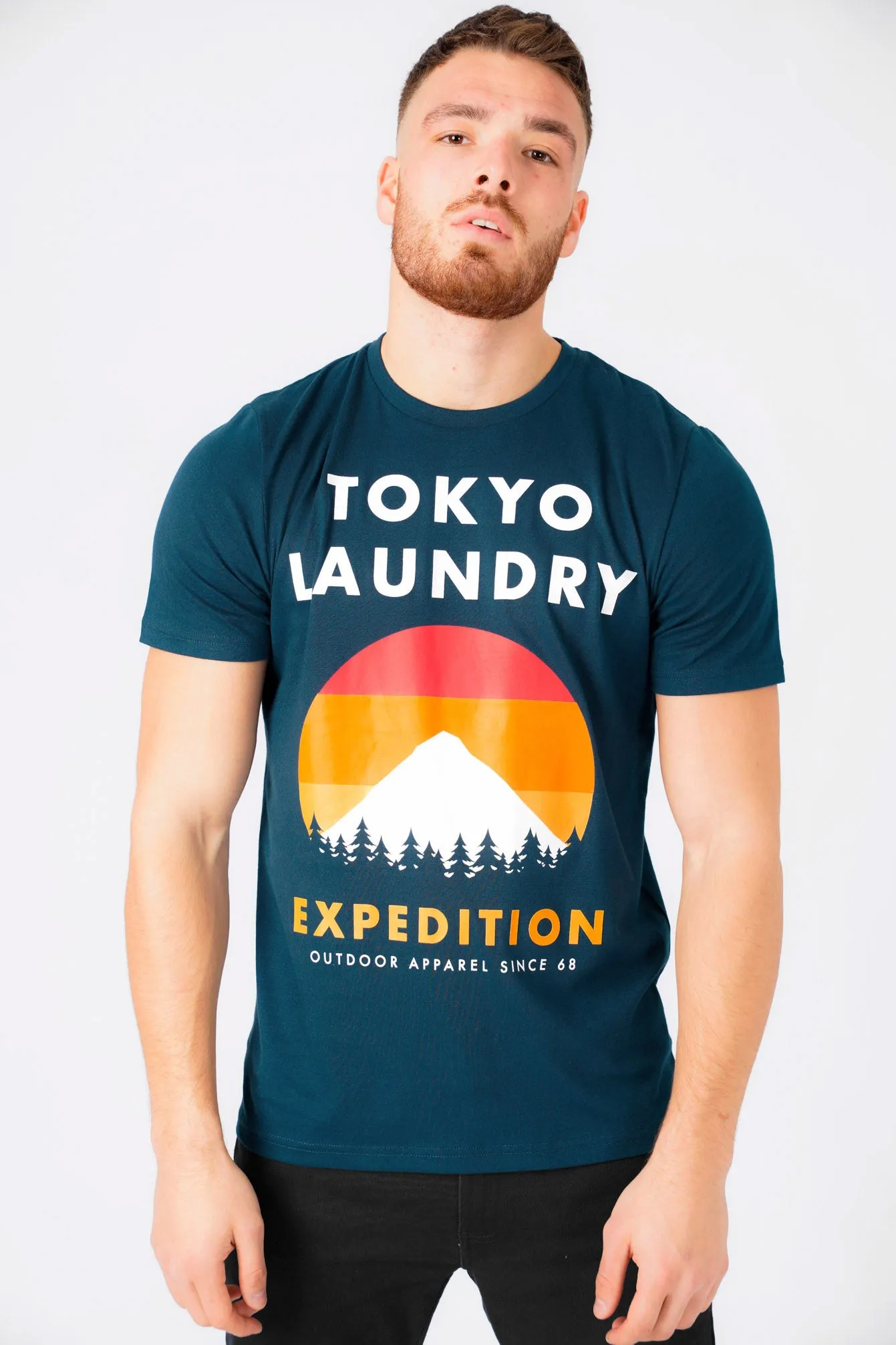 Platfield Motif Cotton Jersey T-Shirt In Gibralter Sea - Tokyo Laundry