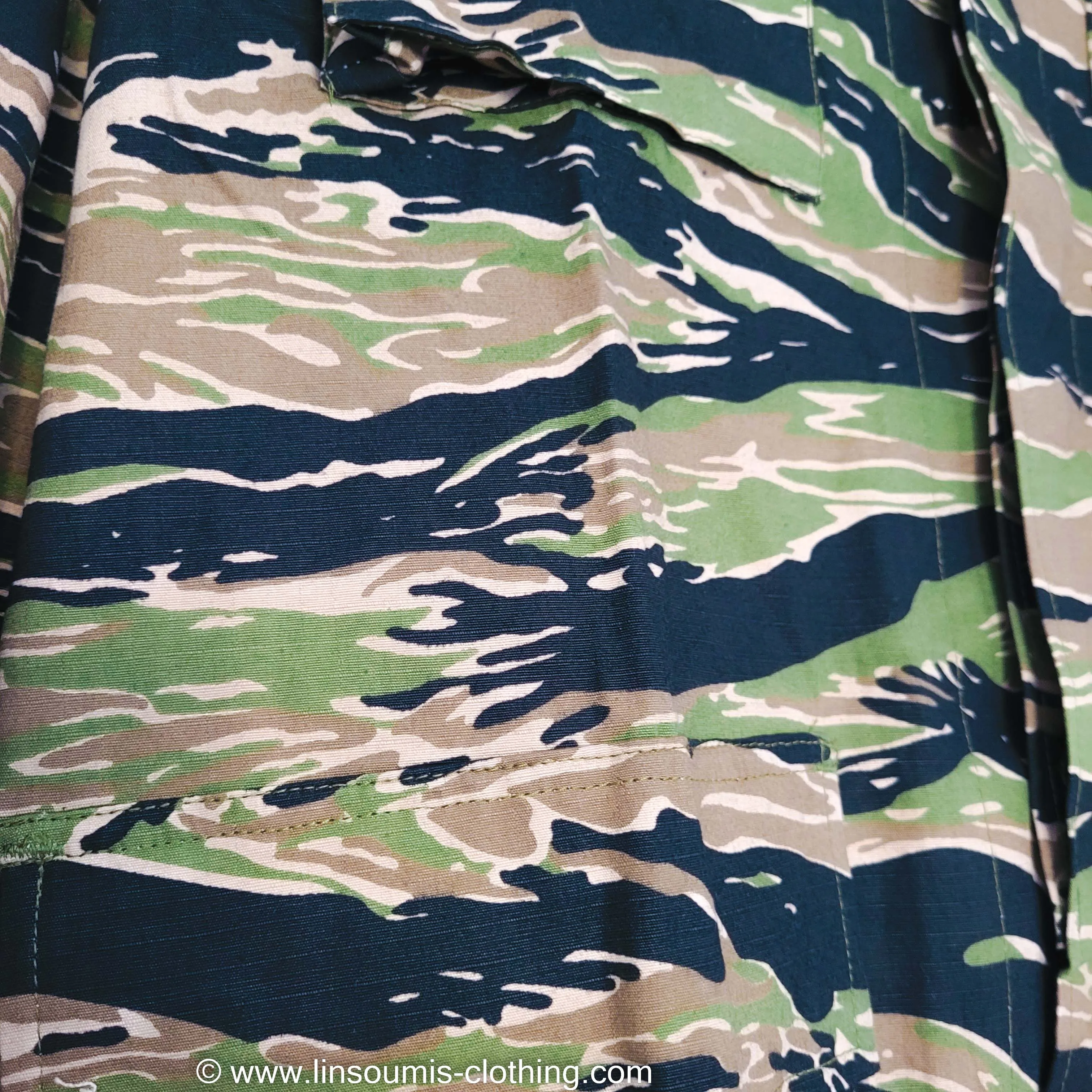 Rare Tiger Stripe combo utility shirt and pant / rare pantalon et veste camo tiger stripe Sud Vietnam et commandos us