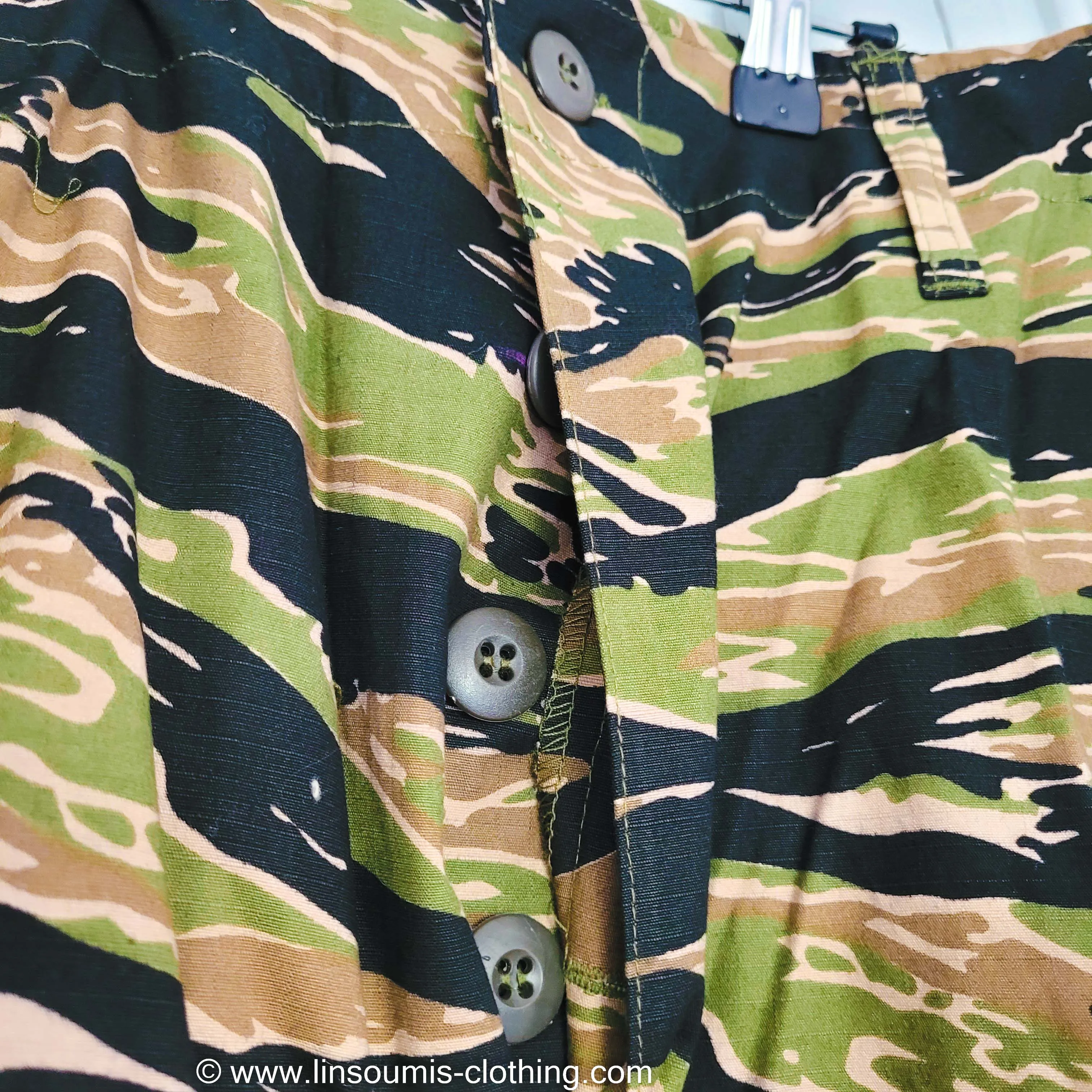 Rare Tiger Stripe combo utility shirt and pant / rare pantalon et veste camo tiger stripe Sud Vietnam et commandos us