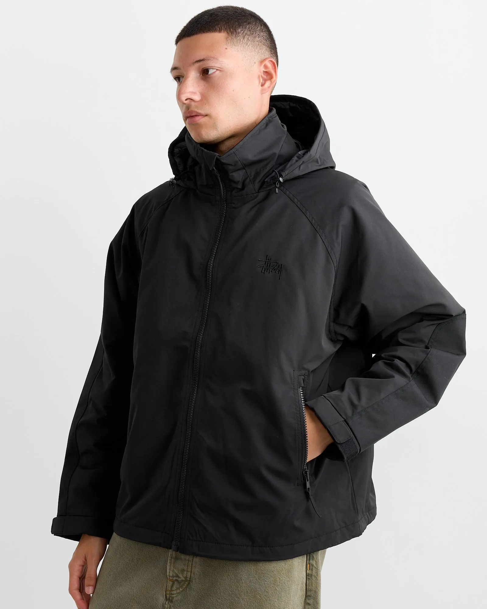 Short Military Parka in Black