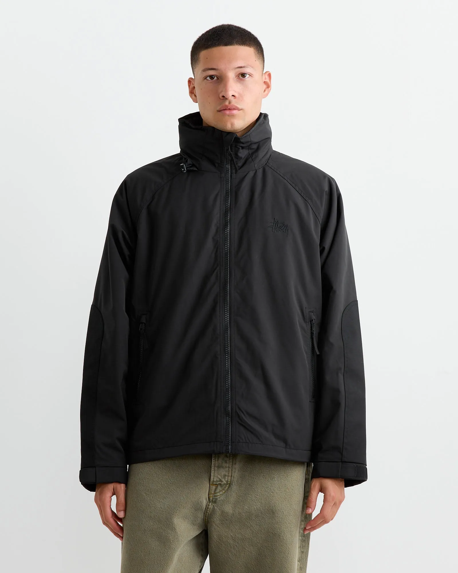 Short Military Parka in Black