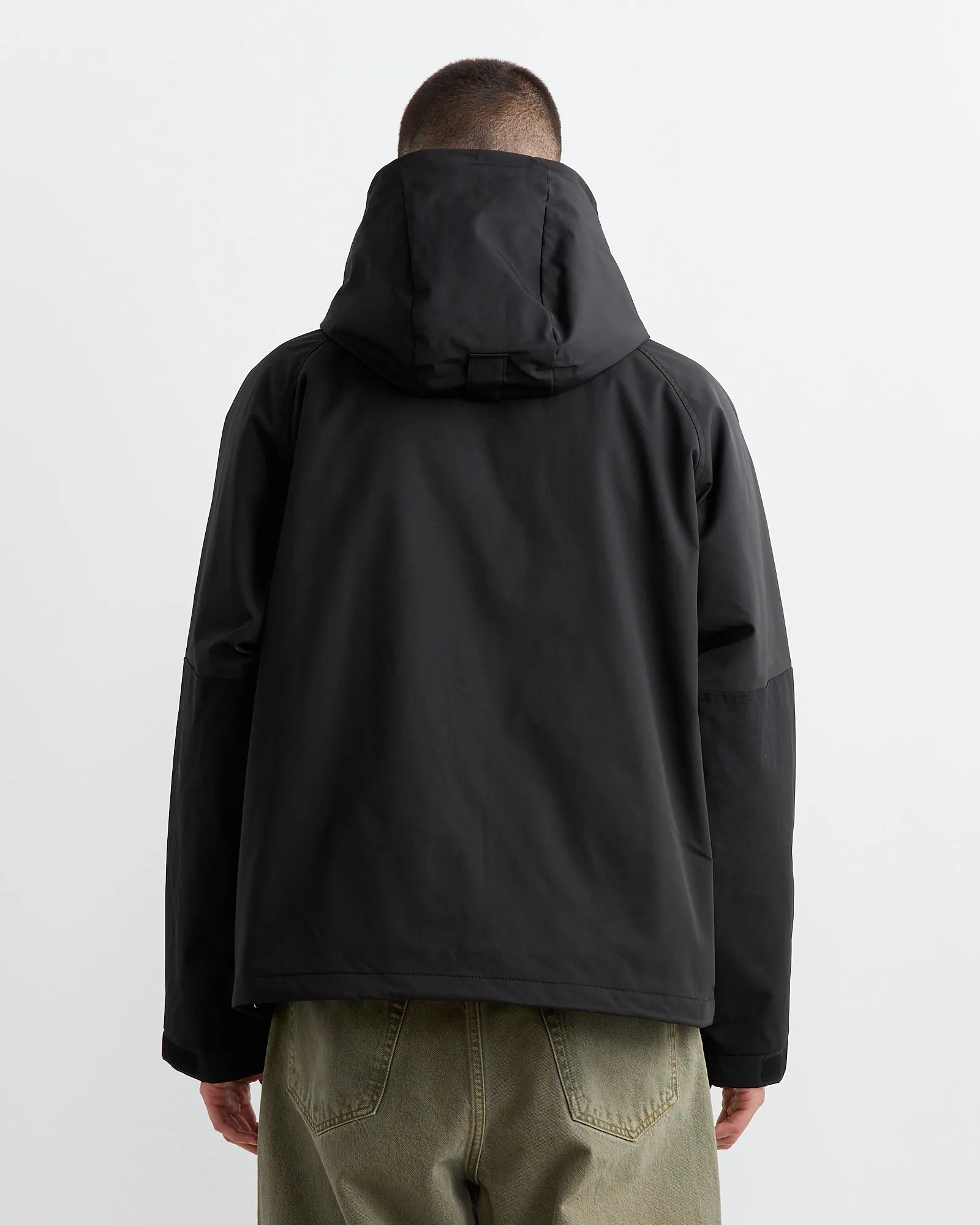 Short Military Parka in Black