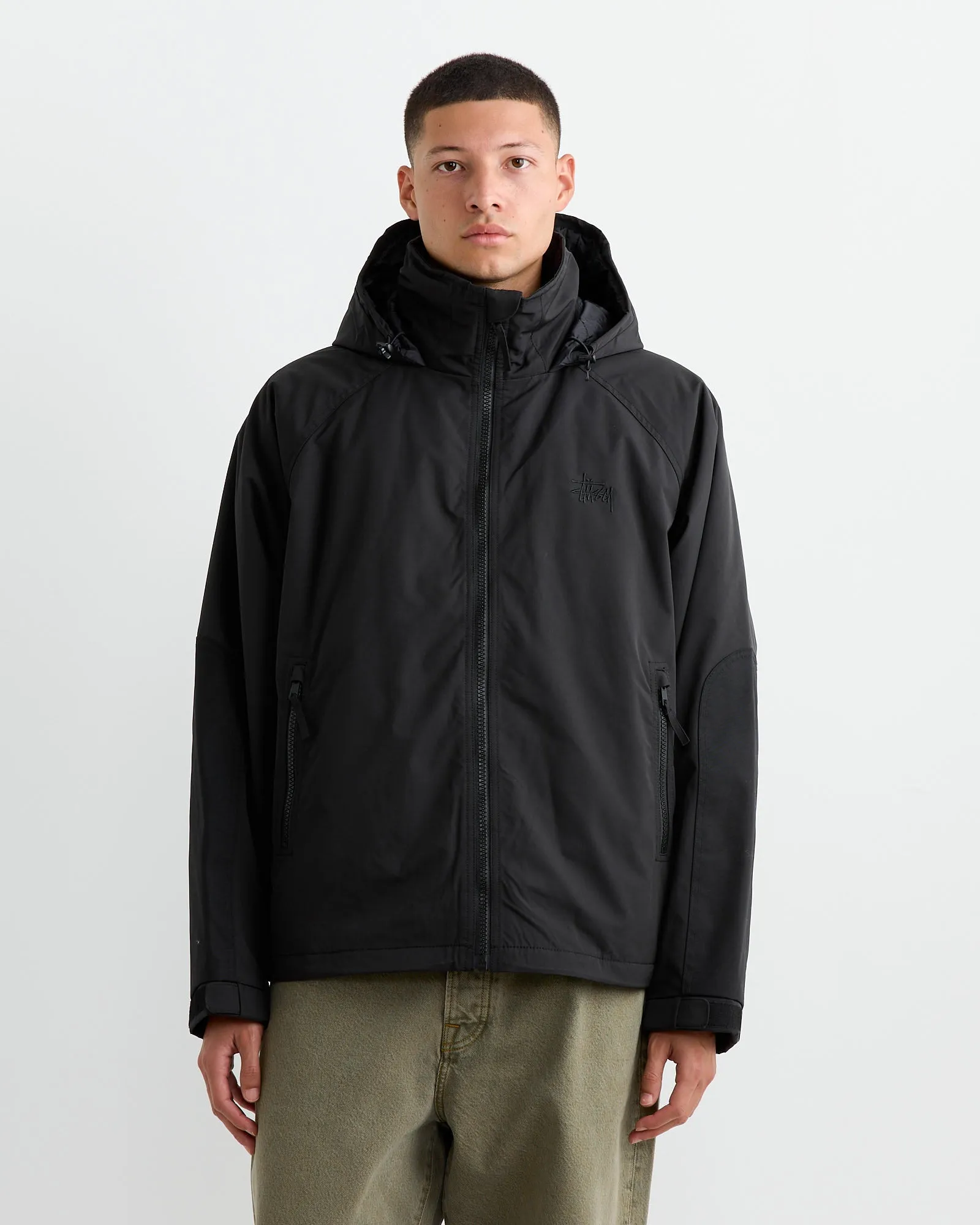 Short Military Parka in Black