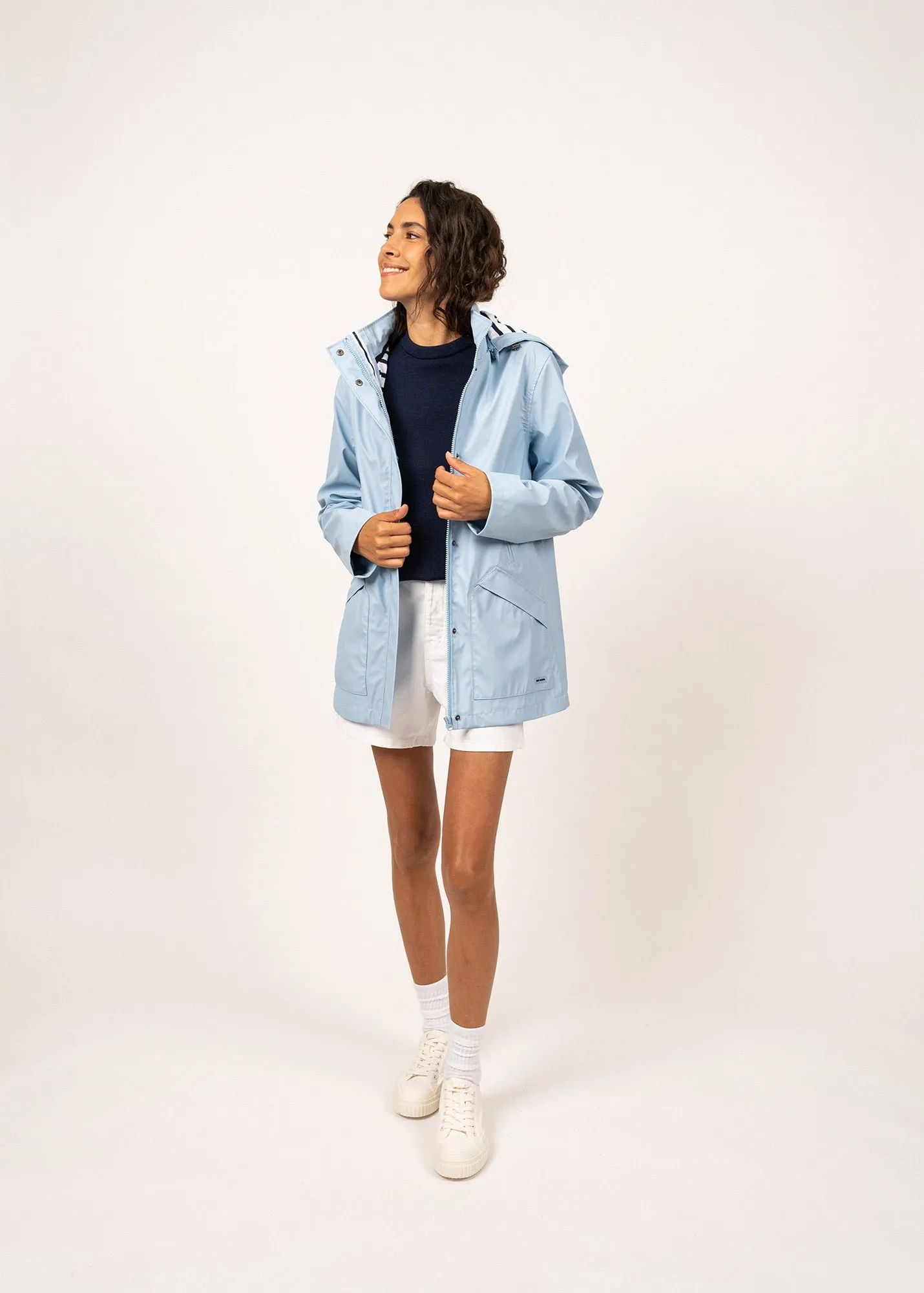 ST MORGANE - Waterproof Raincoat with Hood (LIGHT BLUE)