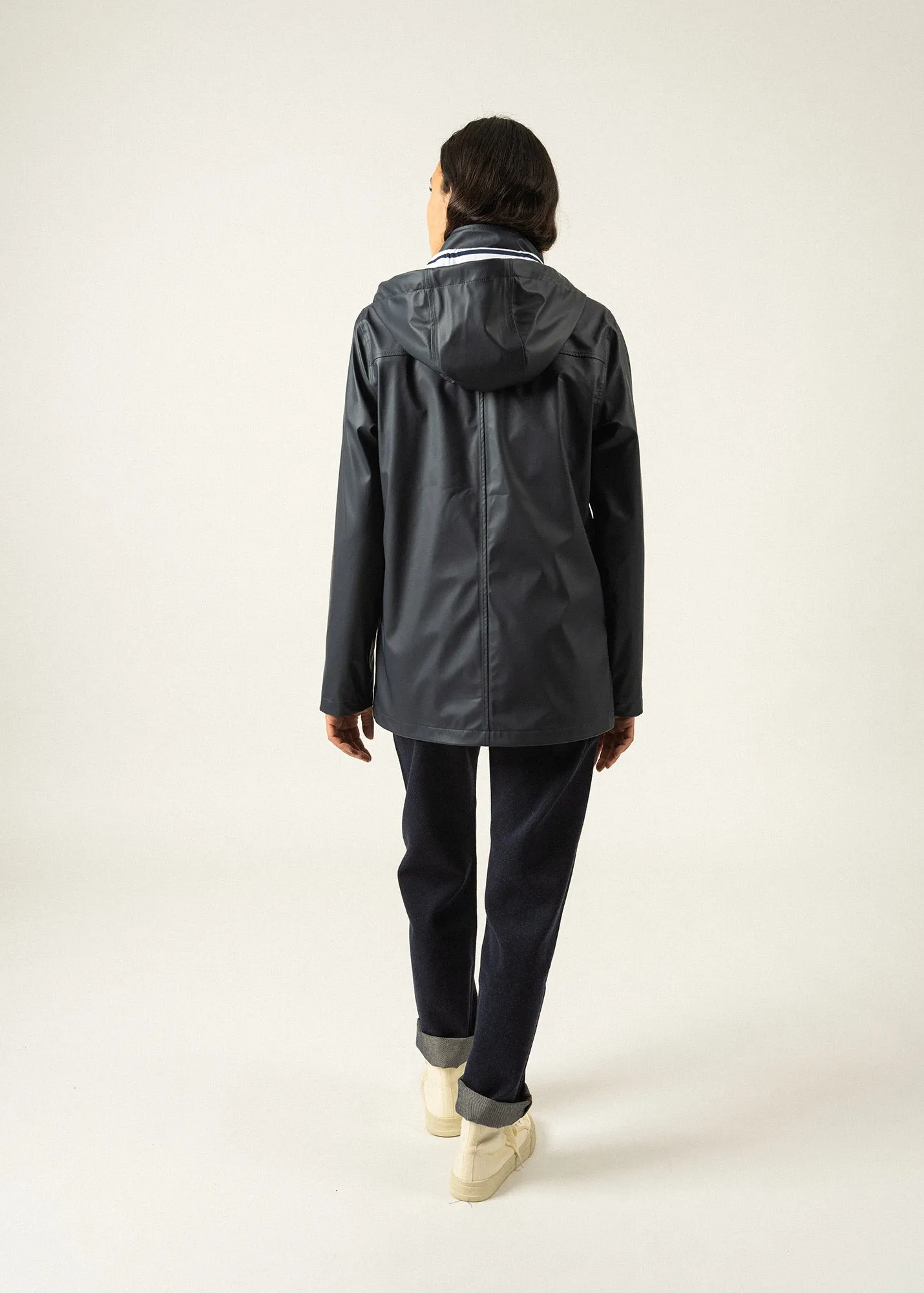 ST MORGANE - Waterproof Raincoat with Hood (NAVY)