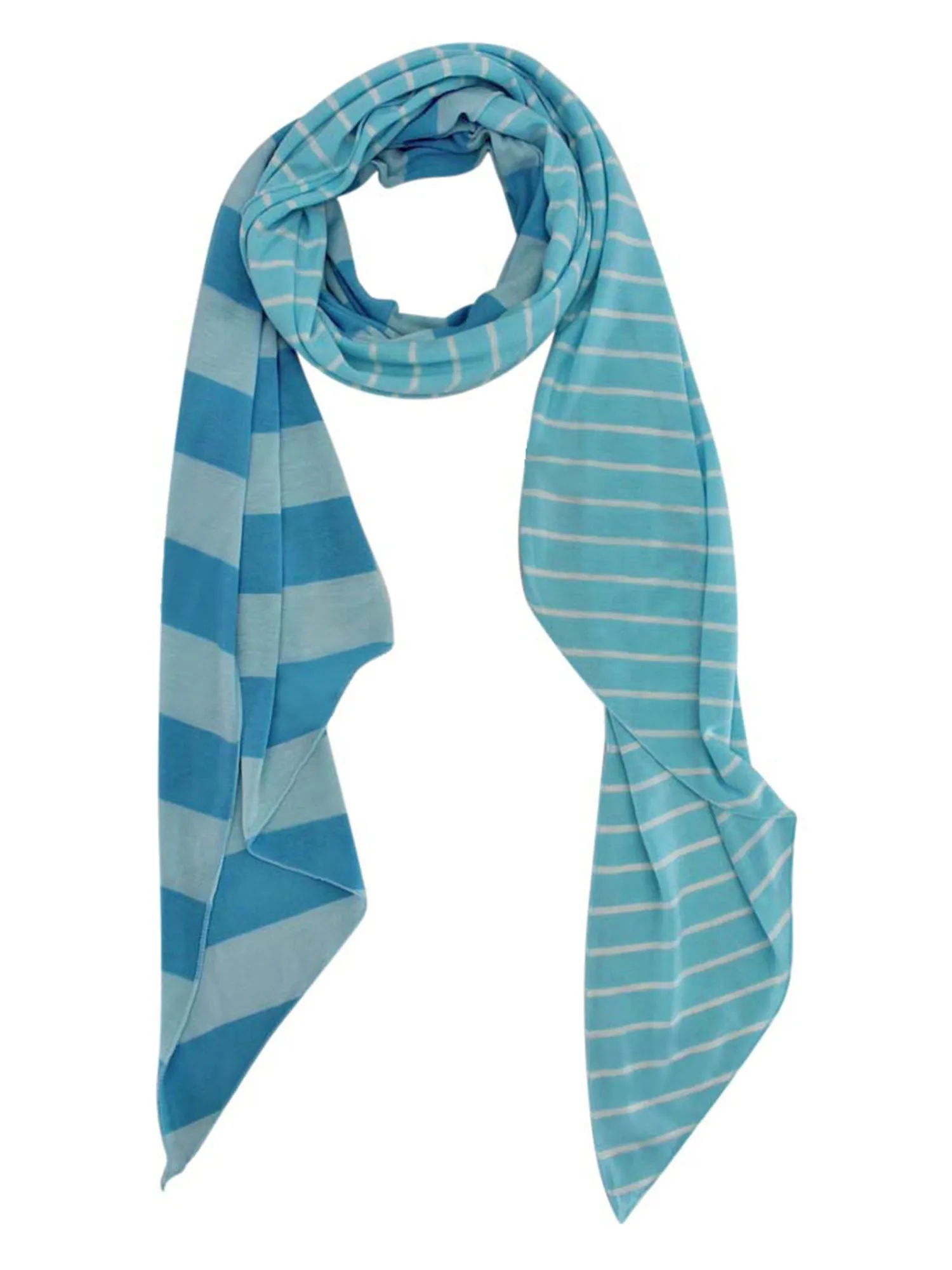 Stripe Asymmetrical Cut Neck Scarf