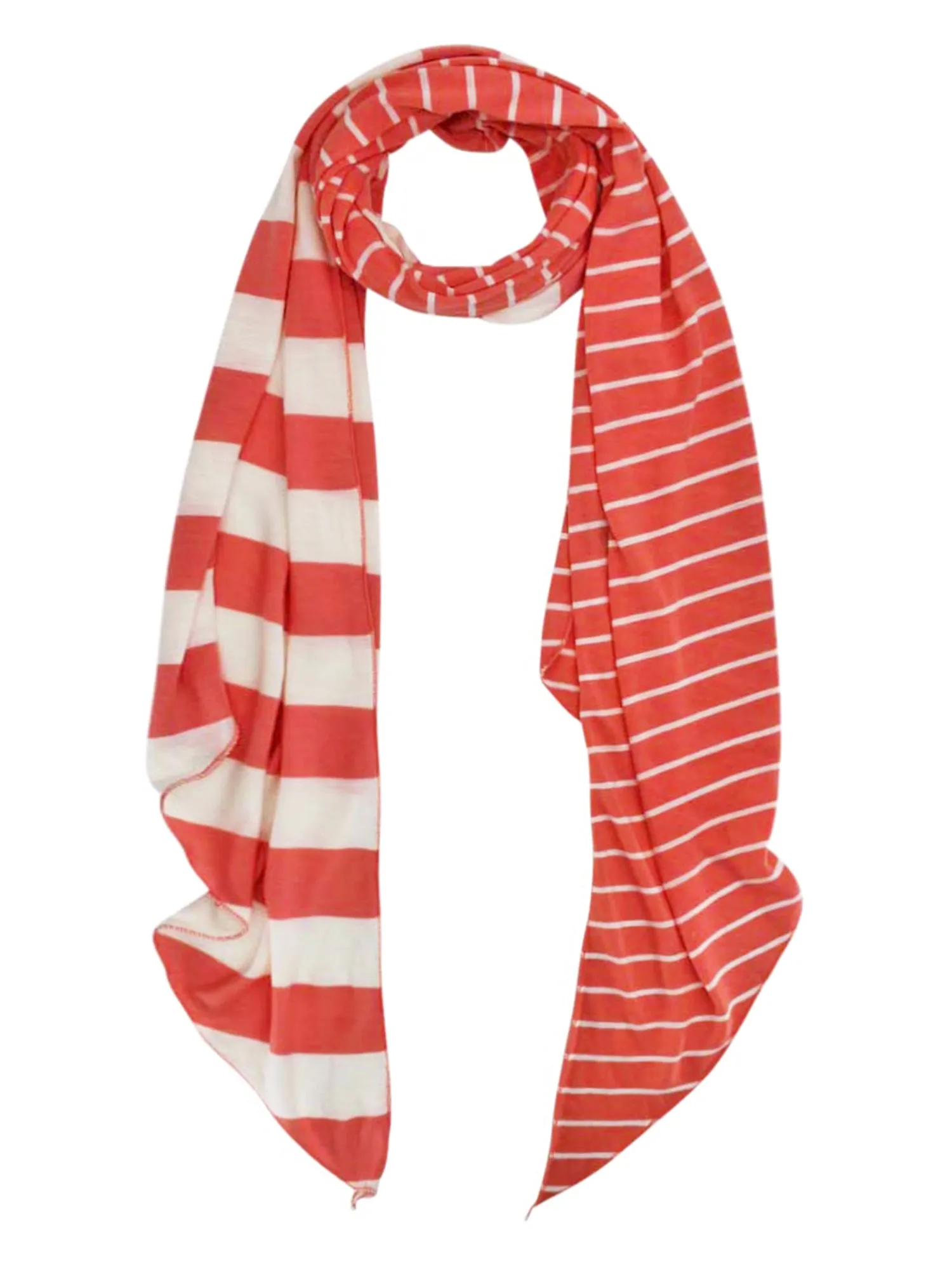 Stripe Asymmetrical Cut Neck Scarf