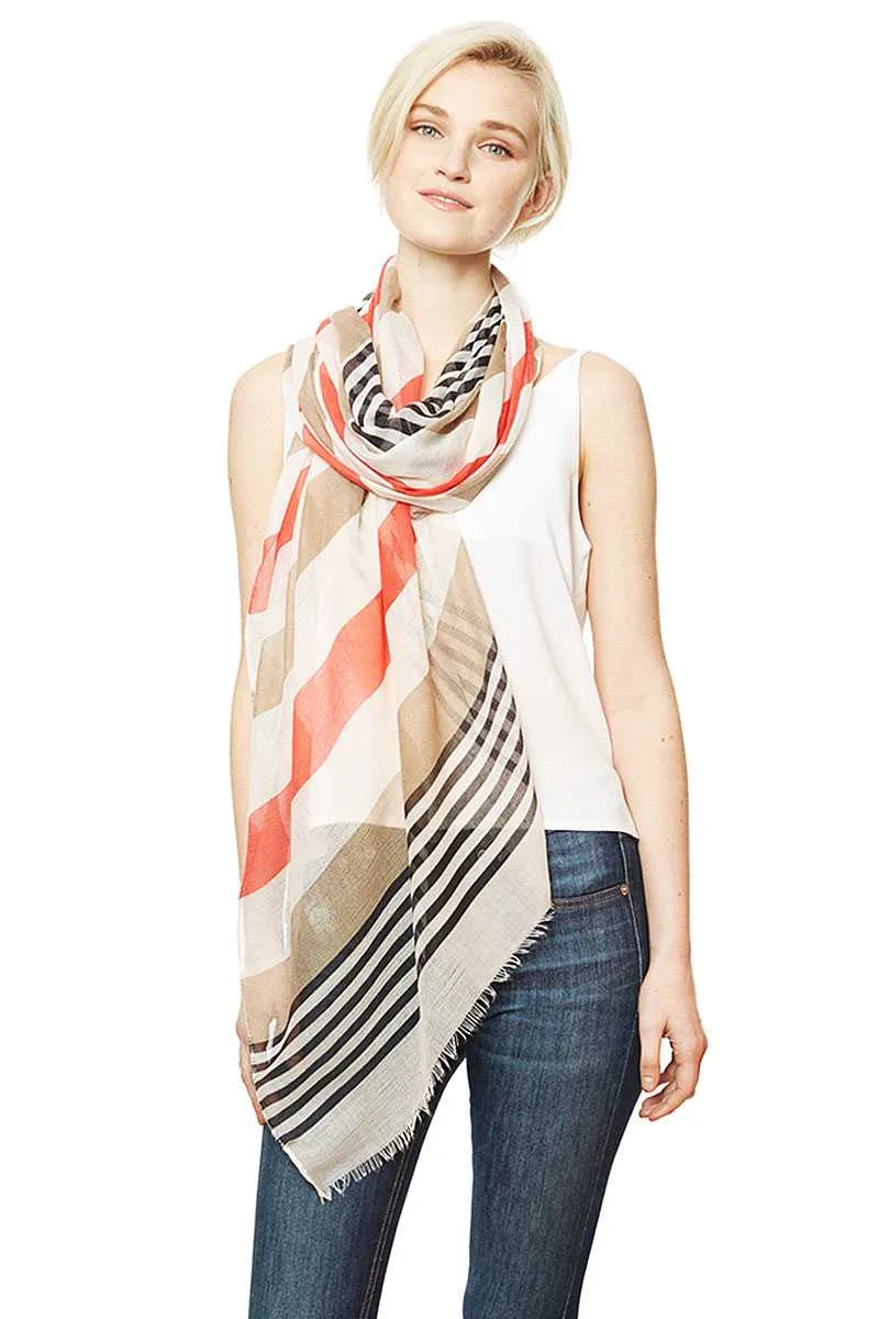 Stripe Pattern Long Scarf