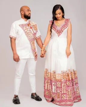 Stunning Habesha Couples Outfit Exquisite Ethiopian Couples Outfit