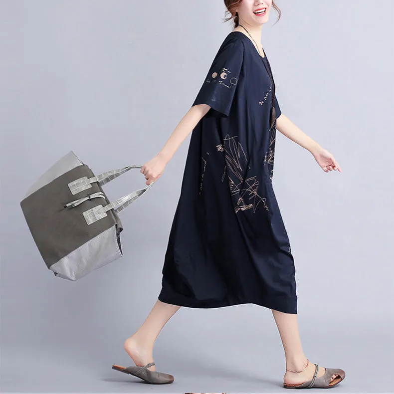 Summer Dress Shirt Casual Women European Style T-shirt Dresses