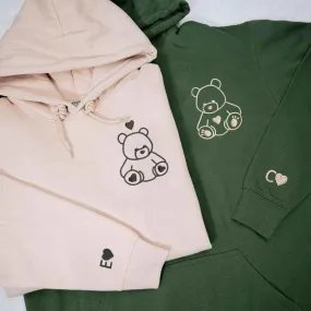 Teddy Bear Couple Sweatshirts - Personalized Embroidered Hoodies For Couples