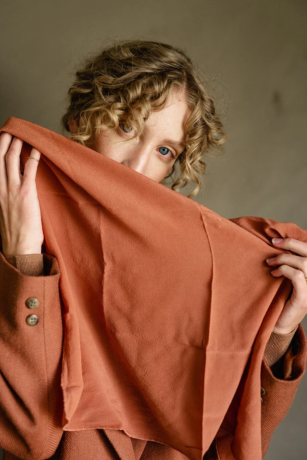 'The Classic' Washable Silk Scarf in Terra Cotta