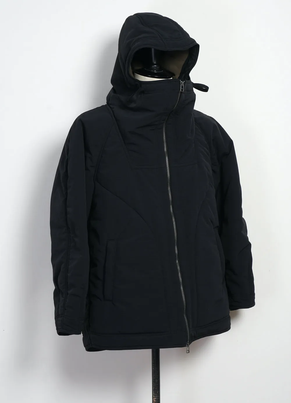 THOMAS 28-23-2 | Loose Padded Hood Jacket | Padded Black