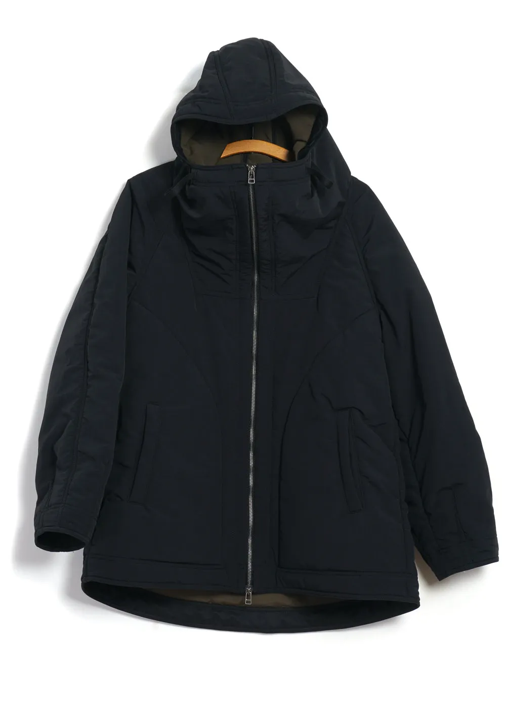 THOMAS 28-23-2 | Loose Padded Hood Jacket | Padded Black