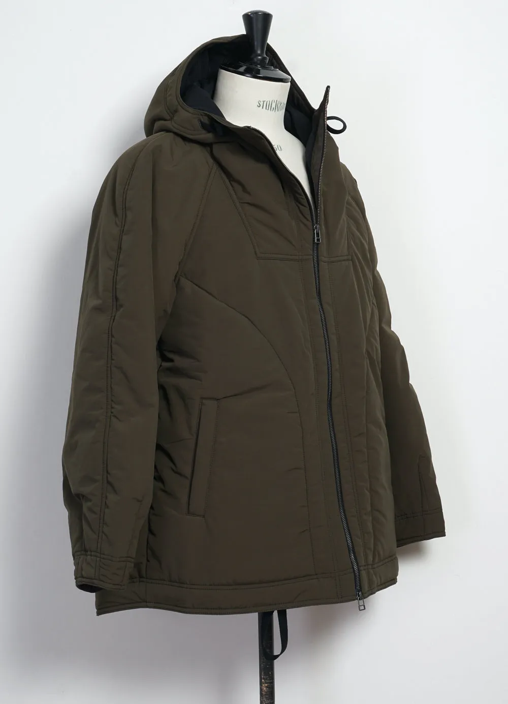 THOMAS 28-23-6 | Loose Padded Hood Jacket | Padded Olive