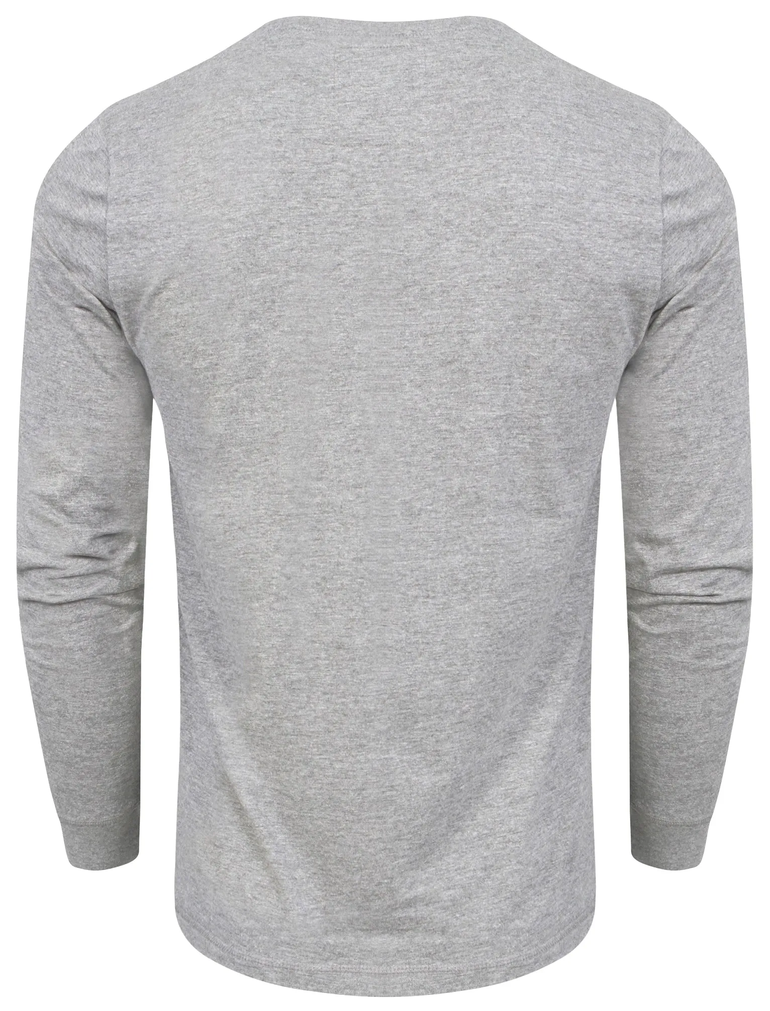 Veepoc Mock T-Shirt Insert Long Sleeve T-Shirt in Light Grey Marl - Dissident