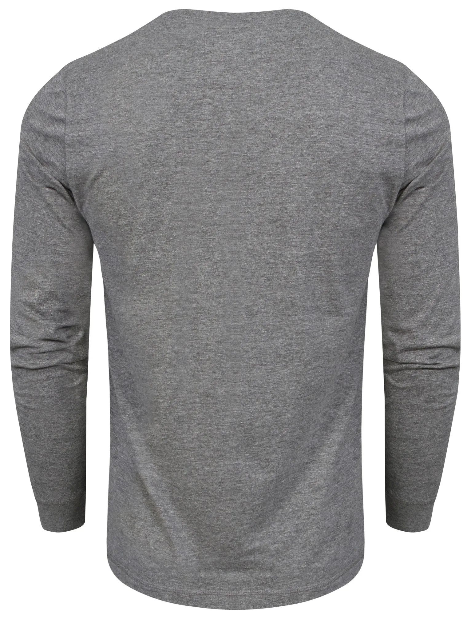 Veepoc Mock T-Shirt Insert Long Sleeve T-Shirt in Mid Grey Marl - Dissident