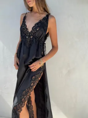 Vintage Lace Cutout Slip Dress