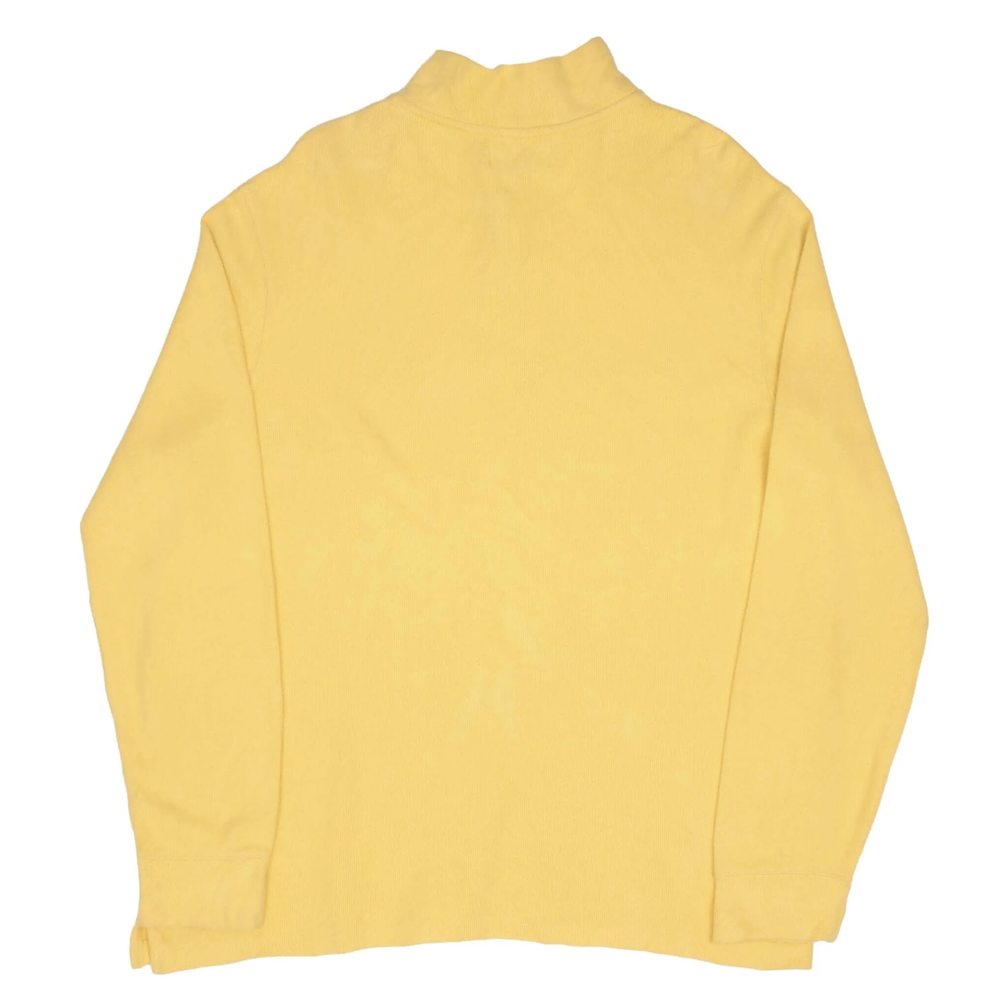 VINTAGE RALPH LAUREN YELLOW QUARTER ZIP SWEATER SIZE XL 1990S