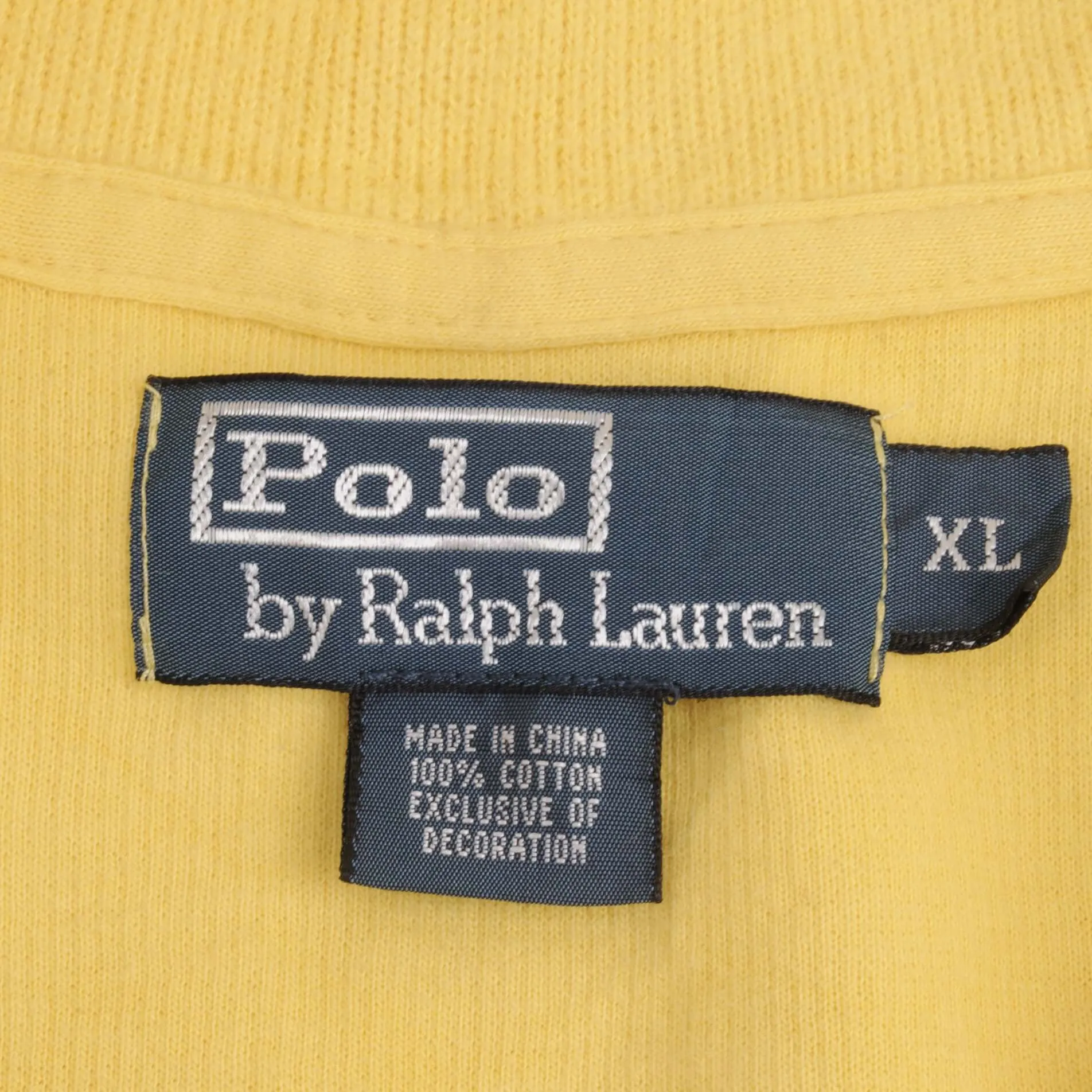 VINTAGE RALPH LAUREN YELLOW QUARTER ZIP SWEATER SIZE XL 1990S