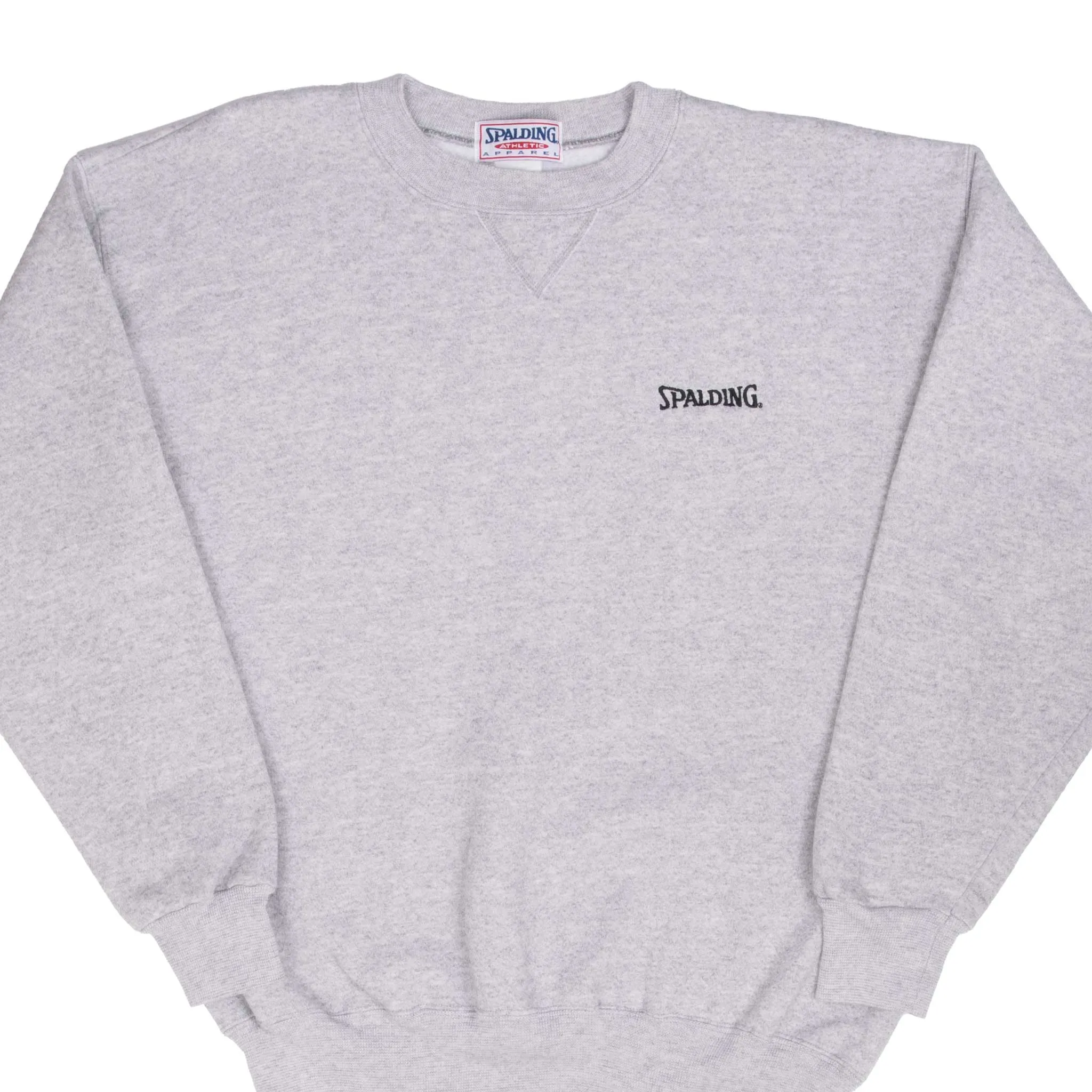 VINTAGE SPALDING GREY CREWNECK SWEATSHIRT 1990S SIZE LARGE