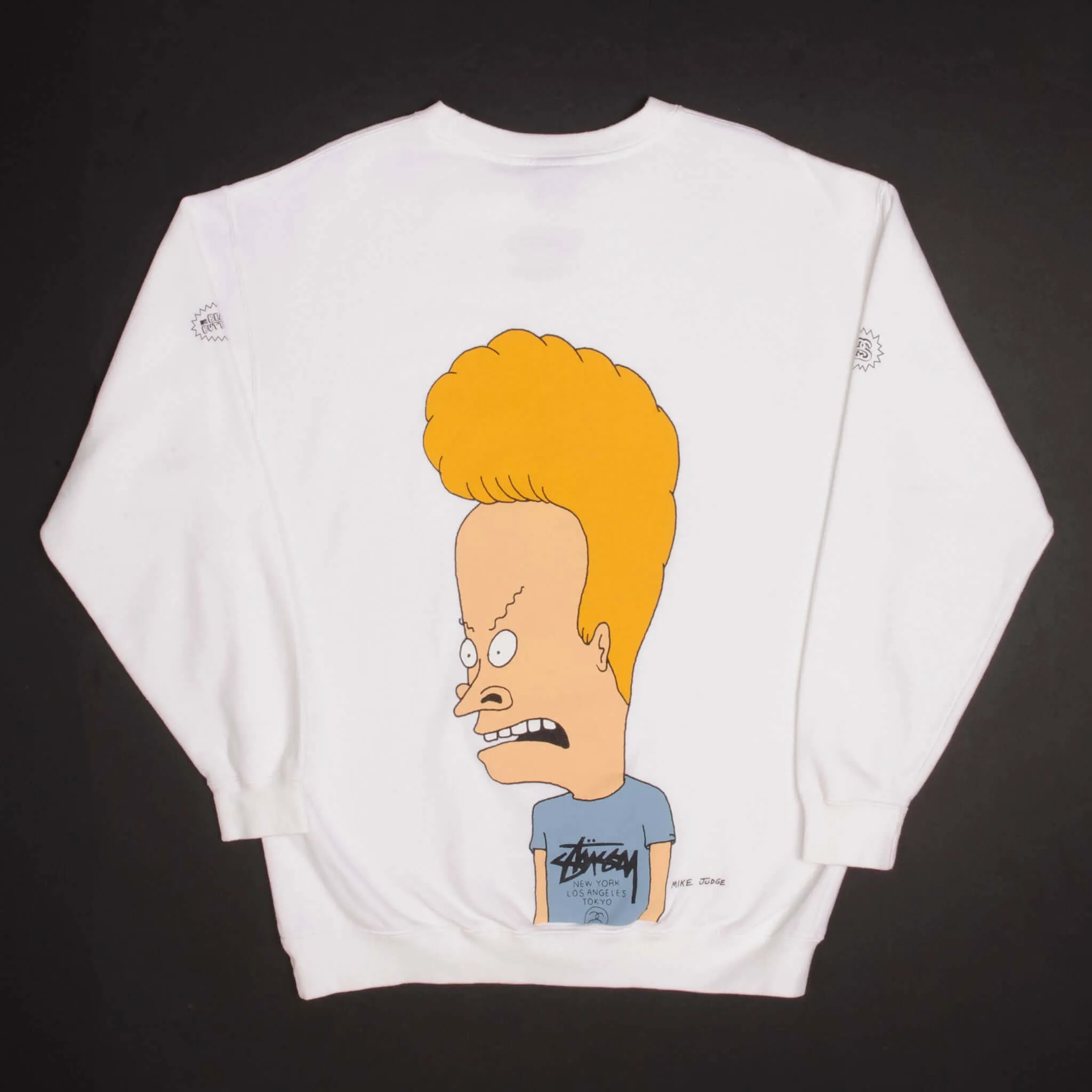 VINTAGE STUSSY X BEAVIS & BUTT HEAD SWEATSHIRT SIZE MEDIUM MADE IN USA