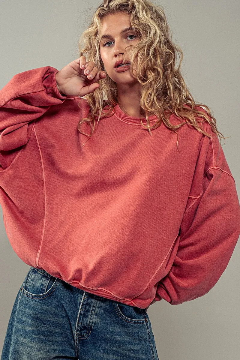 Washed Pullover Sweatshirt