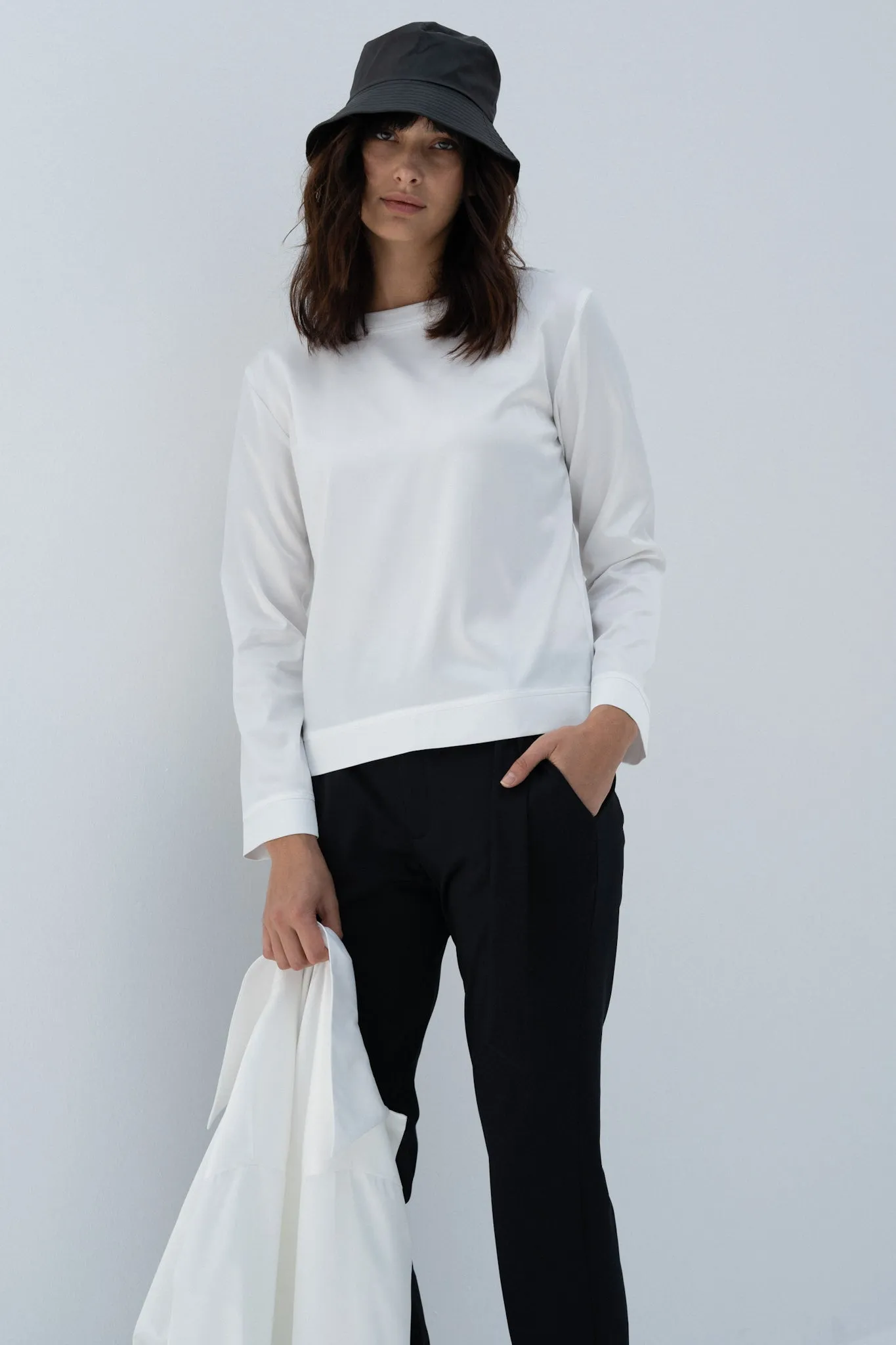 White Sweatshirt (Satin)