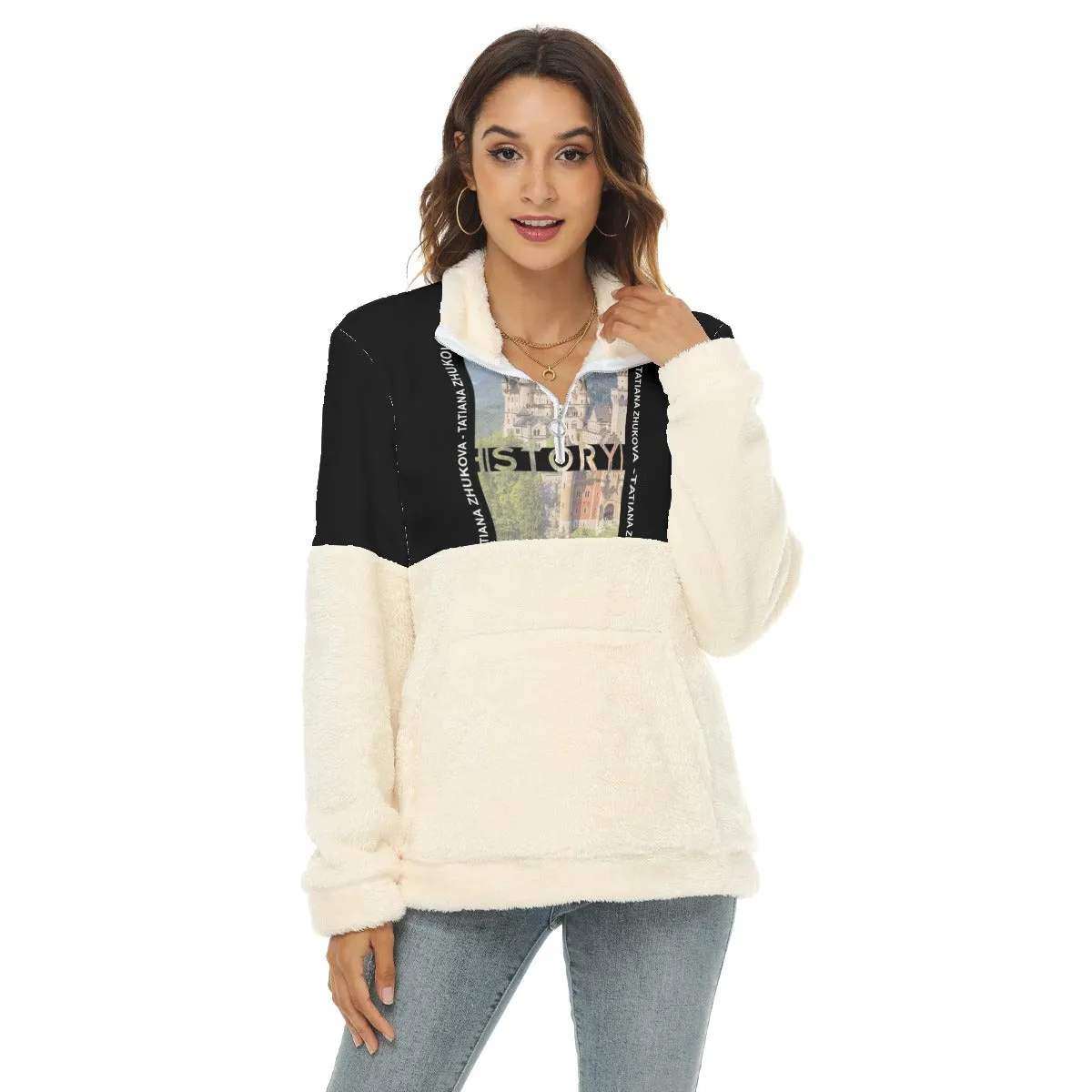 Women's Borg Black Fleece Sweatshirt