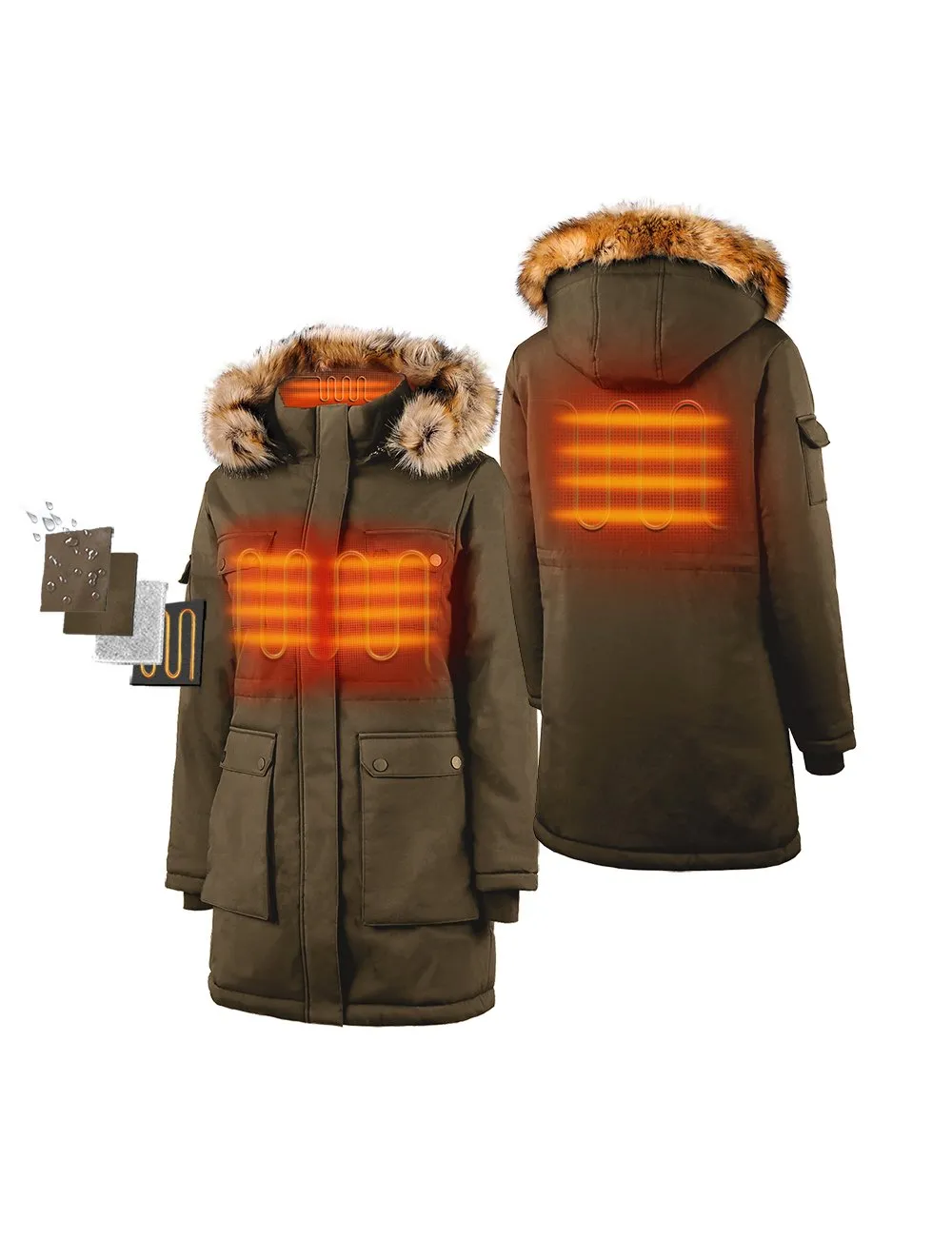 Women's Heated Thermolite® Parka - Olive