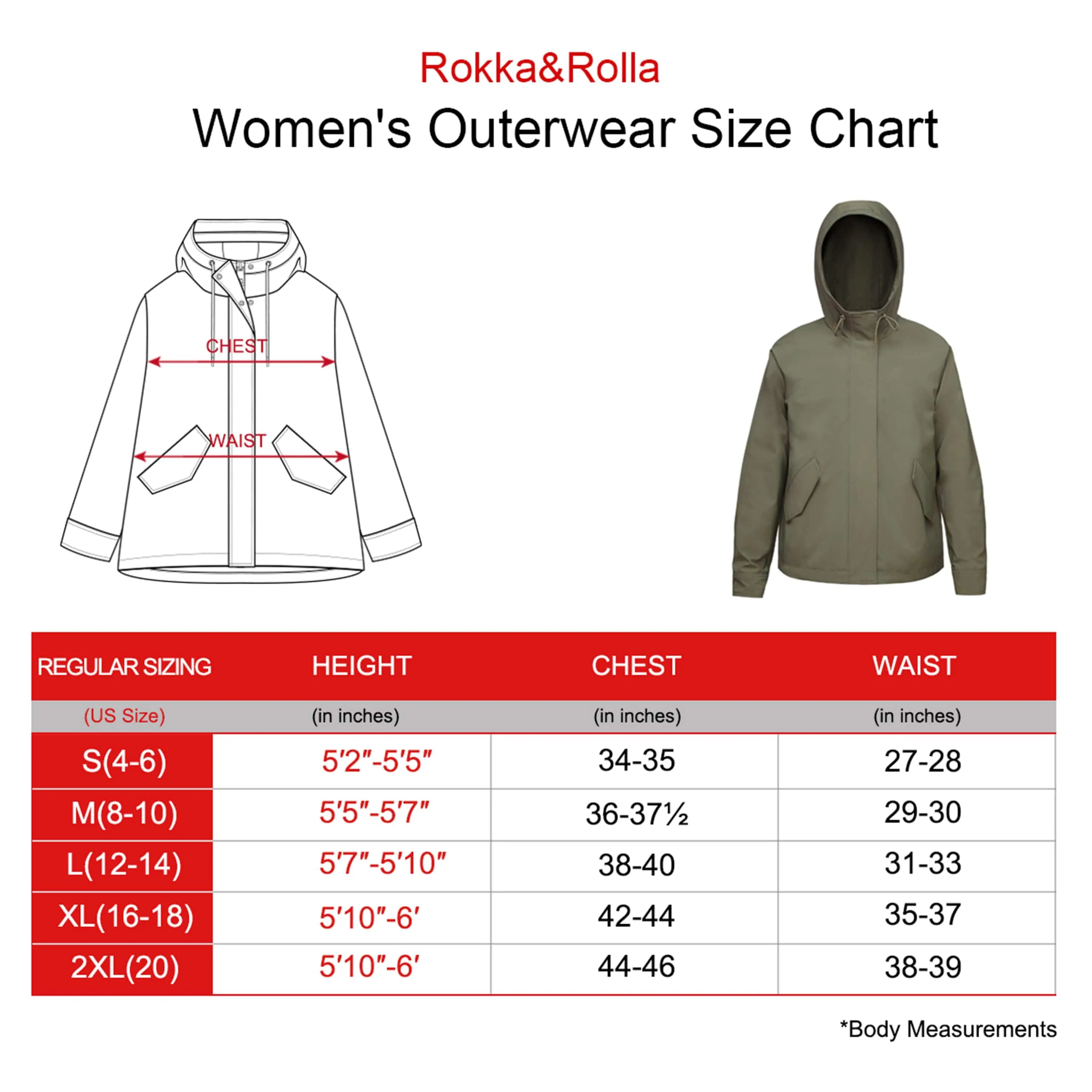 Women's Hooded Water-Resistant Parka Windbreaker Jacket