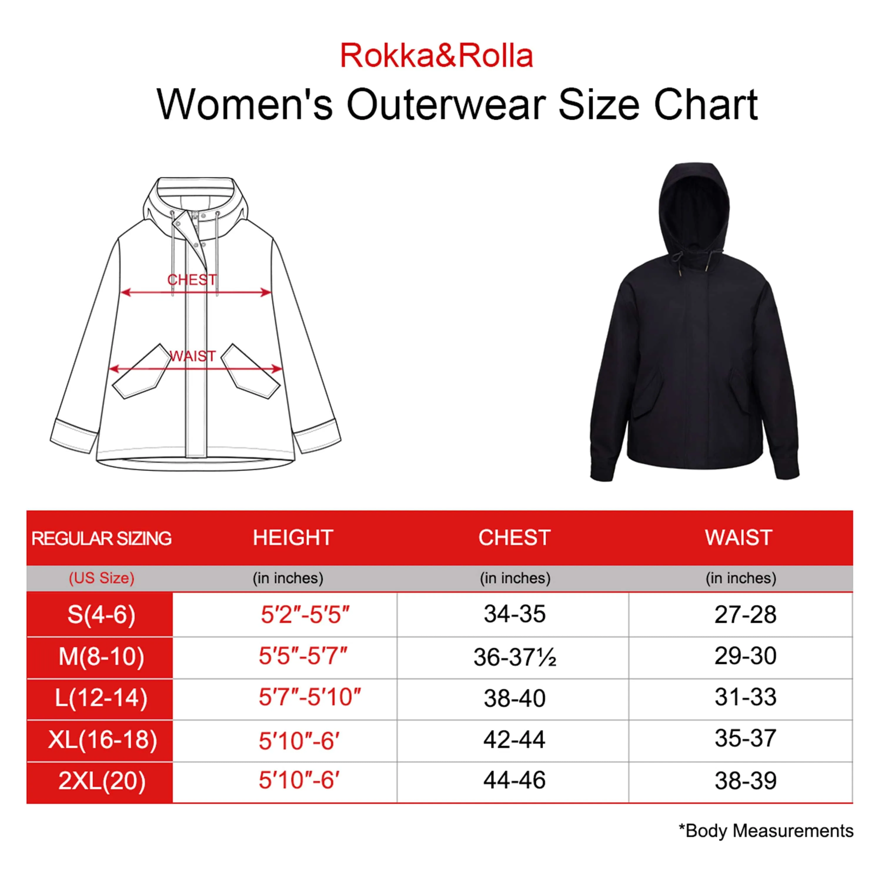 Women's Hooded Water-Resistant Parka Windbreaker Jacket