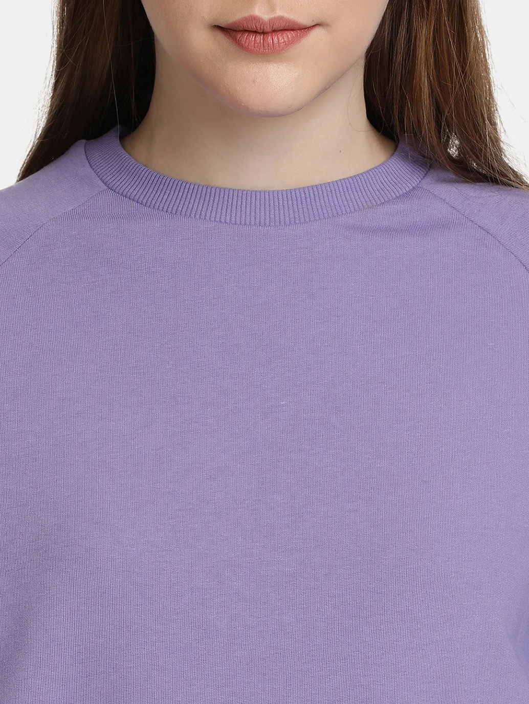 Women's Solid Round Neck Sweatshirt