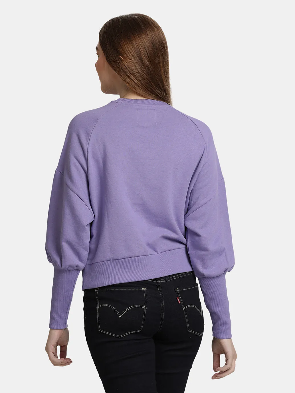 Women's Solid Round Neck Sweatshirt