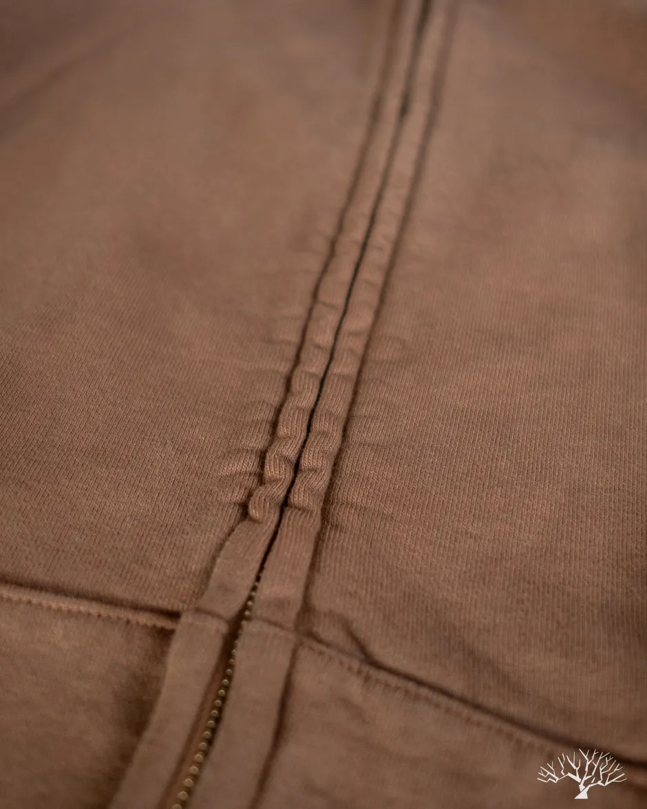 Zip Hoodie Sweatshirt - Brown