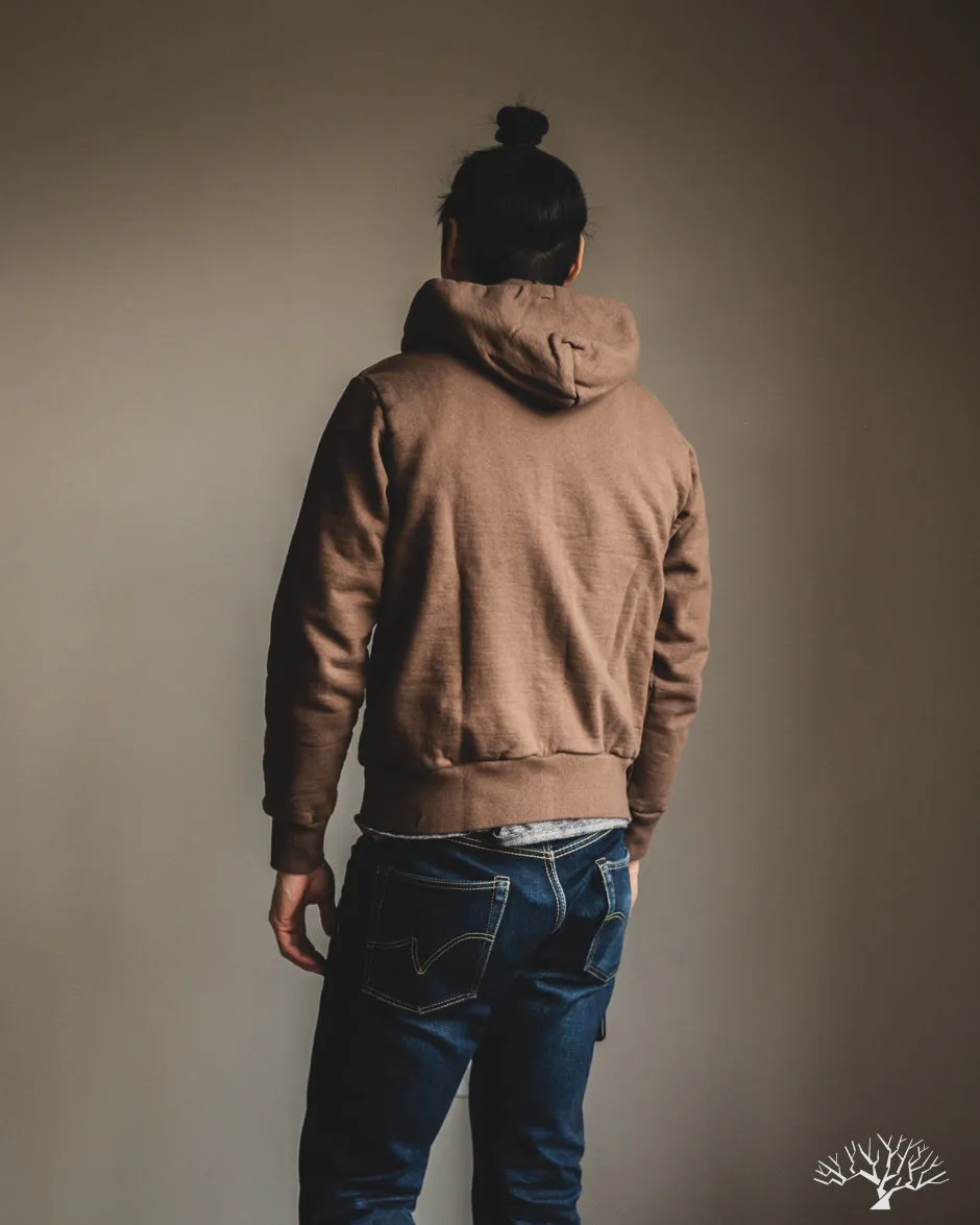 Zip Hoodie Sweatshirt - Brown