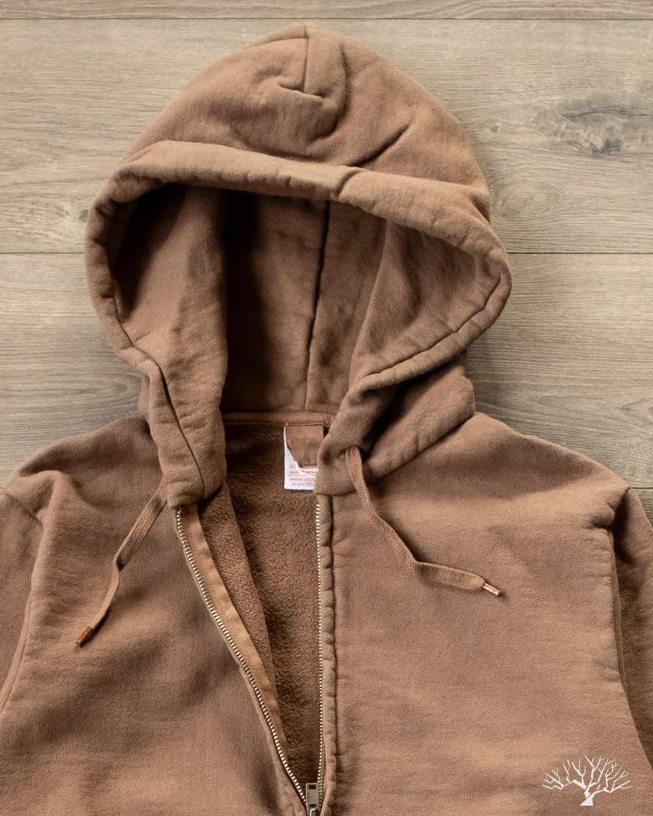 Zip Hoodie Sweatshirt - Brown